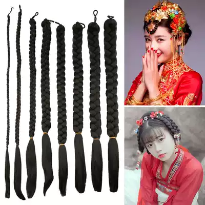 Xinyi costume new dirty braid wig twist long braid bride Xiuhe black thick braid Republic of China wind big braid