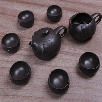 Yuanming Green purple sand tea set rich high-end handicrafts gifts