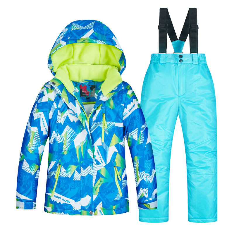 Northeast Harbin children's ski suit suit boys thicken warm windproof waterproof coldproof minus 30 degrees warm