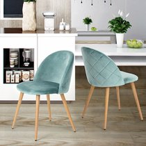  American simple casual style blue-green design metal velvet cloth iron artist with learning makeup dining chair