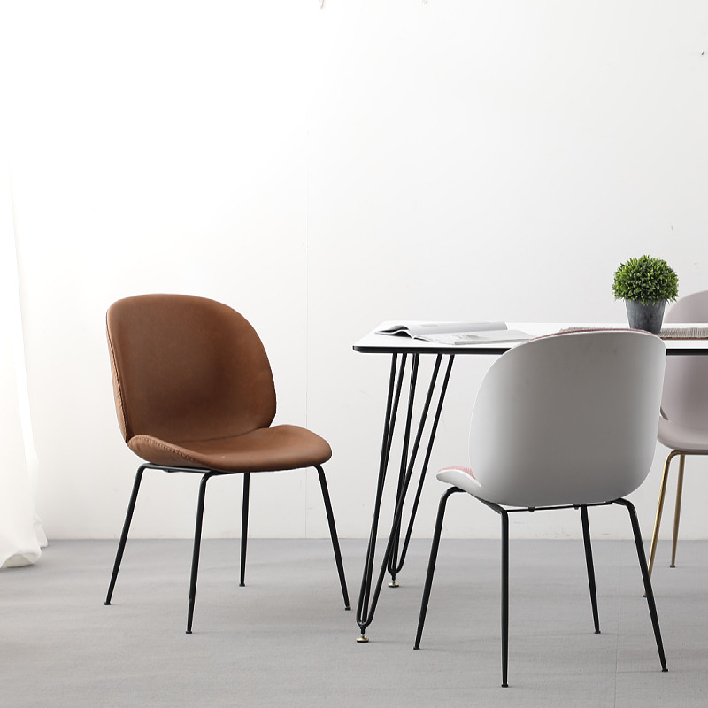 Art Leather Nordic About Fashion Beetle Soft Bag Dining Chair Mesh Red Makeup Study Cafe Milk Tea Shop Stools