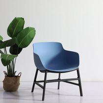 Simple fashion styling backrest chair Nordic design art armrest Blue coffee living room balcony plastic leisure chair