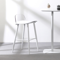  Nordic style bar chair master design bar chair household commercial bar black and white high-legged stool wrought iron bed and breakfast collocation