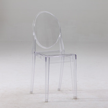  Home fashion restaurant makeup net red with seating Modern simple Nordic ghost devil transparent backrest chair