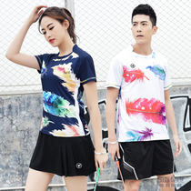 Badminton suit men and women short sleeve set 2021 new summer Korean version of quick-dry table tennis volleyball sports jacket custom