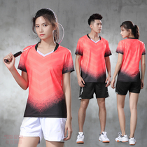 2021 badminton suit suit men and women new short sleeve quick dry custom air volleyball table tennis training sports coat