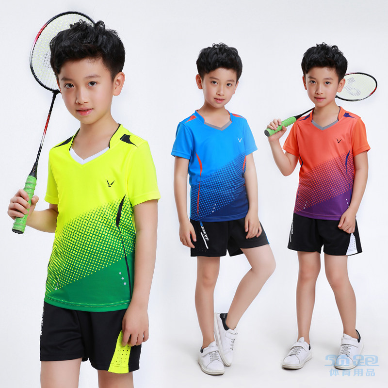 Children Badminton Suit Men And Women Students Short Sleeve Ping Pong Suits Sports Suit Kids Training Speed Dry Upper Clothes Custom