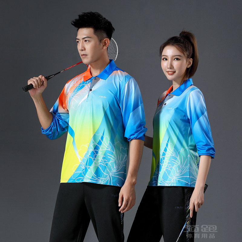 Autumn Winter Volleyball Set Long Sleeved Badminton Clothes Cultural Shirts Men and Women Table Team Competition Training Games