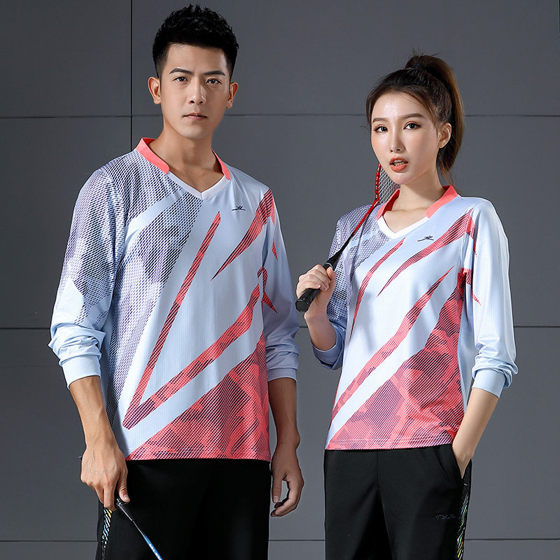 Long Sleeve Badminton Suit Men And Women's Autumn Winter New Speed Dry Air Volleyball Team Suit Ping Pong Tennis Sport Blouses Customized