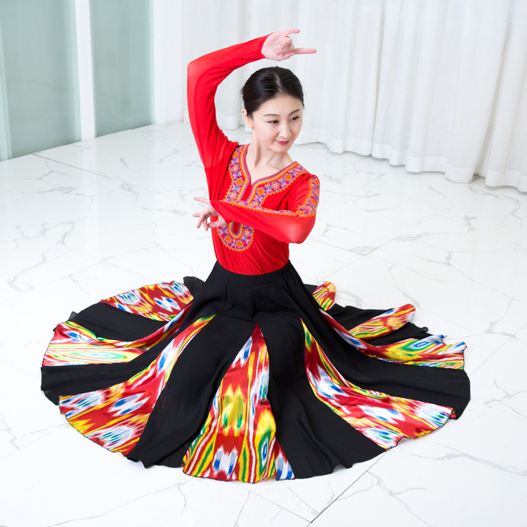 Xinjiang dance performance clothing Uyghur dance clothing practice clothing top practice performance clothing Uyghur dance top female