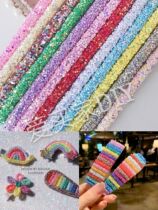 Rainbow glitter DIY stereotyped drill pipe Imported high-end cute childrens hair accessories Rainbow slippers material