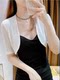 ເສື້ອຢືດ cardigan ແຂນສັ້ນກະທັດຮັດ