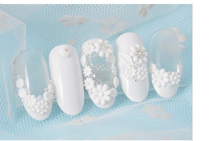 Công cụ làm móng mới 3D Stereo Silicone khắc Khuôn Nail Ba Lan Keo Quang trị liệu Hoa Daisy Epoxy Model bộ làm móng 12 món