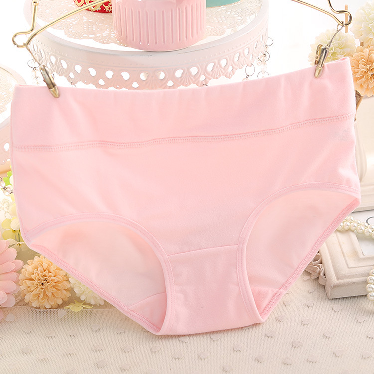 4 đồ lót cotton tải nữ mid-eo bụng cotton vải cô gái tam giác đồ lót béo mm quần cỡ lớn quần lót nữ thun lạnh bóng