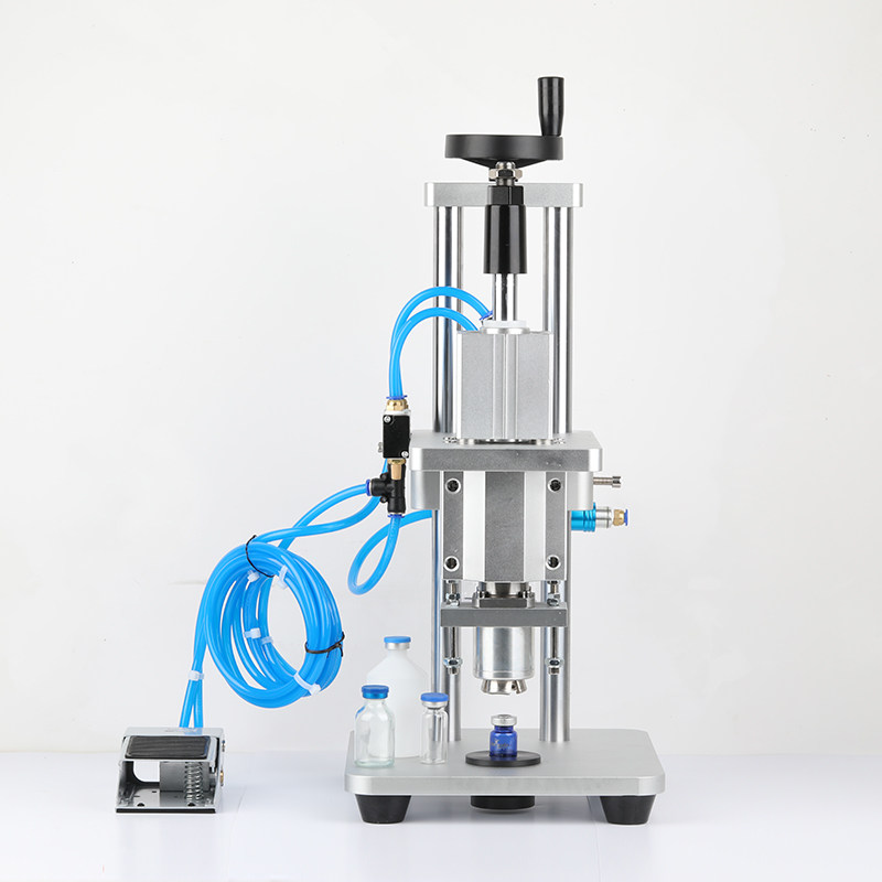 Xilin bottle sealing machine Zagging machine essential oil bottle pneumatically locked mouth gland machine grip stainless steel aluminium plastic cover rolling lid machine