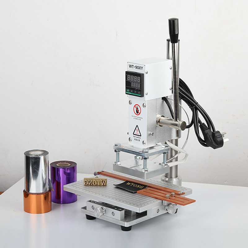 Small manual bronzing machine leather hot stamping press embossing press machine paper PU wood branded press mark machine branded press mark machine