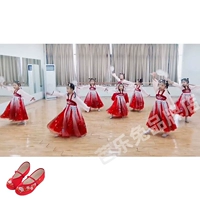 Китайская красная длинная -заливка+головной убор+сердце бровей+вышитая обувь Дистанционный размер обуви и цвет