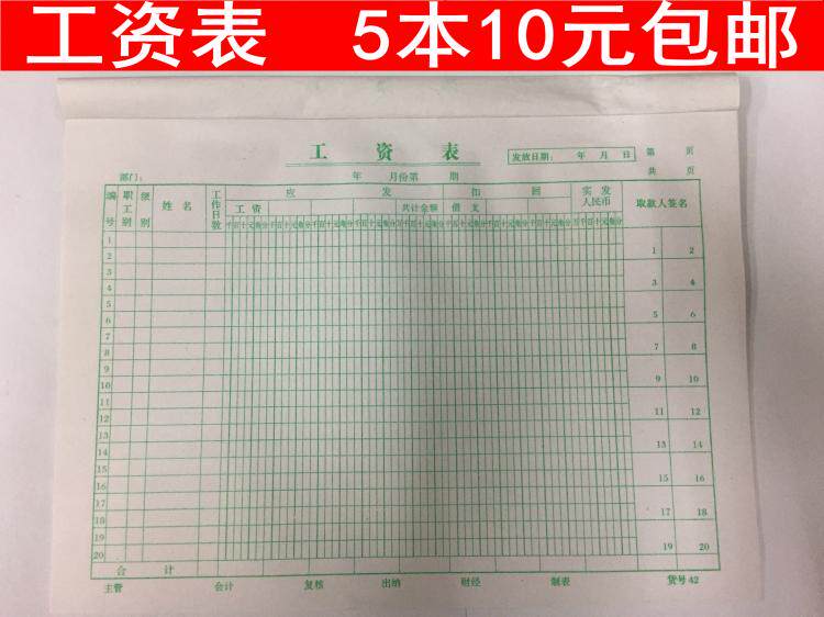 5 Wages are issued for the salary of the general employee registration of the salary monthly payroll