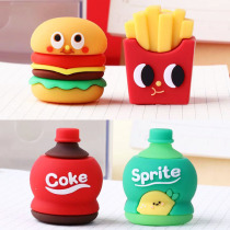 Creative Curly Pen Knife Mini Portable Pencil Sharpeners Cola Burger Fries Photoréaliste Styling Cute Students Paring Knife