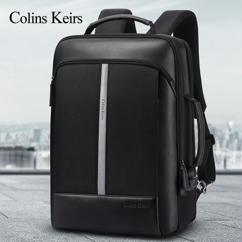 Colins Keirs backpack men's new business casual leather large capacity travel backpack men's computer bag