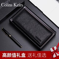 Colins Keirs Длинный вместительный и большой бумажник, кожаная модная сумка с петлей на руку с молнией, длина макси, из натуральной кожи