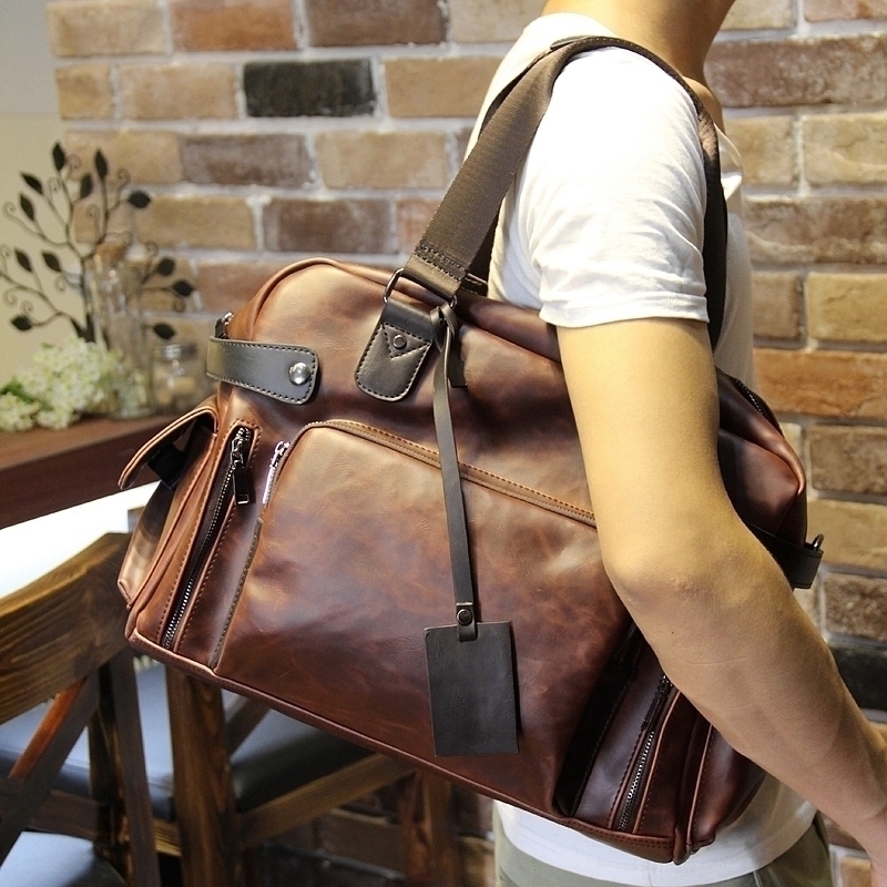New Genuine Leather Han Edition Men's Bag Casual Bag Single Shoulder Bag Inclined Satchel Handbag Travel Bag Men's Computer Bag Tide Card