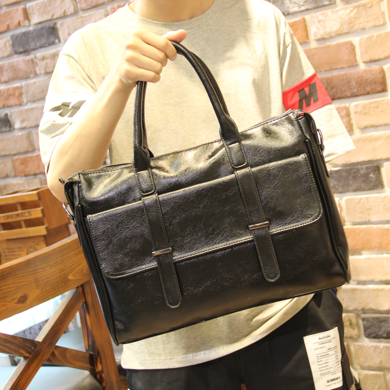 New Genuine Leather Men Casual Bag single shoulder slanted satchel black handbag Yokofumi Business briefcase Package File Package