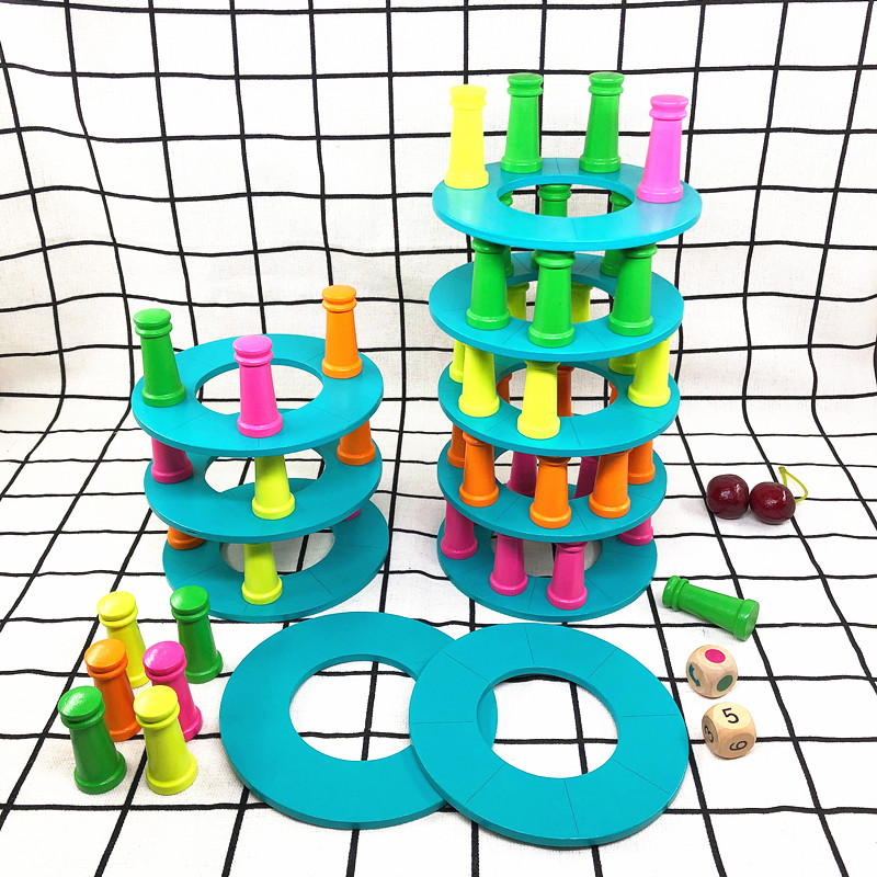 Children's puzzle Puzzle Drawing Building Blocks Balance Pizza Tower Kindergarten Table Tours Fine Action Special Force Training Toys