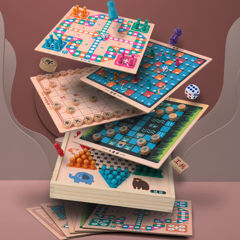 Children Flying Chess Checkers Five Chess Pieces Chess Snakes Chess Elementary School Kids Versatile Play Board Parent-child Interactive Toys