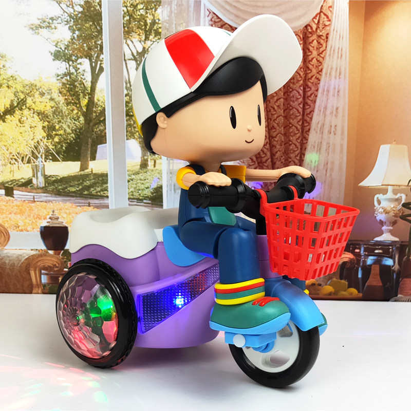 Web celebrity new dazzle dance stunt tricycle 0-1 1 2 year old baby baby singing and dancing music toy boys and girls
