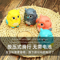 Press type little yellow duck tricycle return motorcycle childrens clockwork toy will walk snail inertia owl