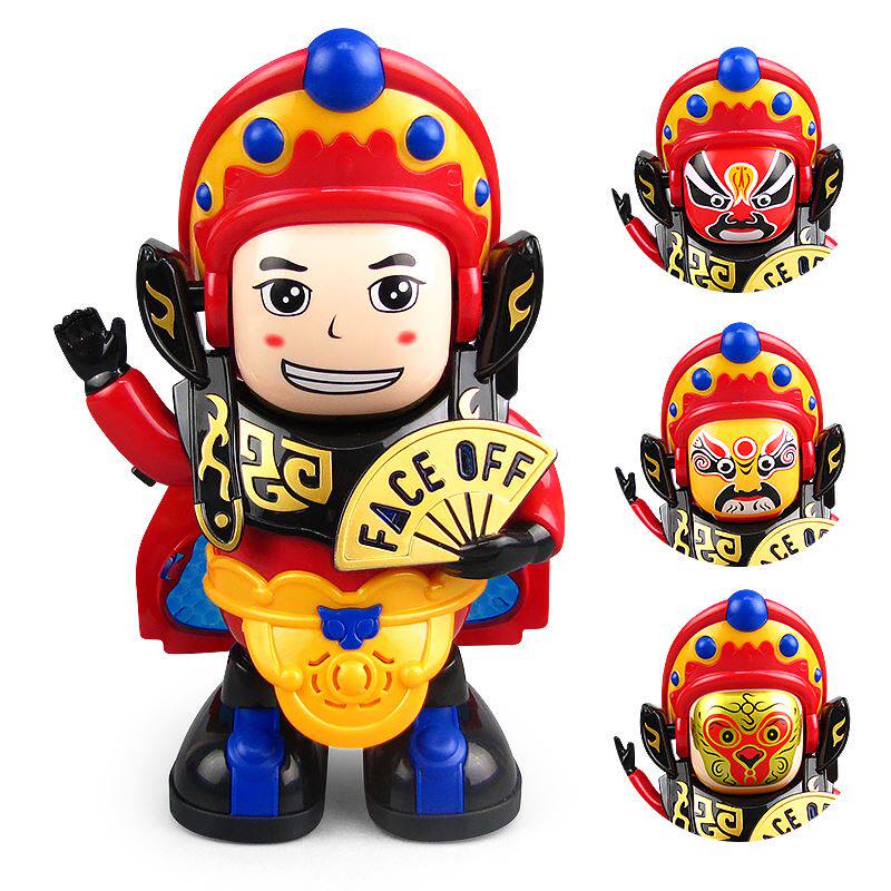 Net Red Dance Sichuan Opera Face-changing Robot Baby Baby Electric Toys Children's Light Music Men and Women