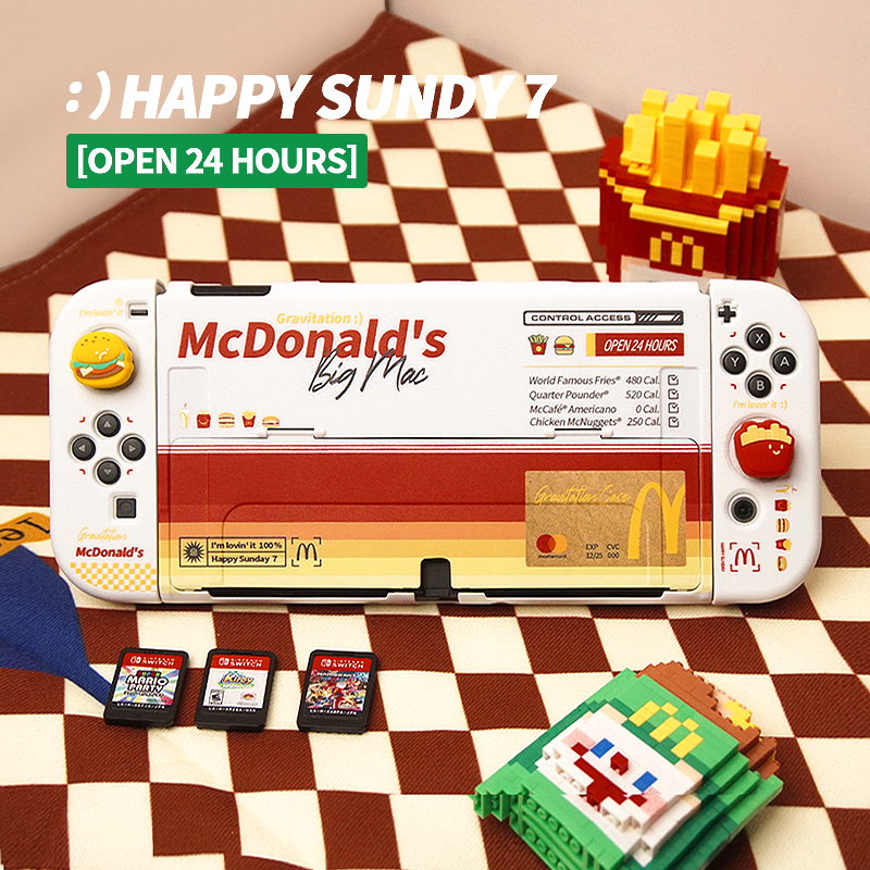 Original Nintendo switchled protective shell burger fries switch protective sleeve NS hard shell silicone oled-Taobao