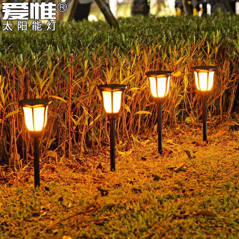 Solar lamp Outdoor garden lamp Household indoor garden decorative wall lamp Outdoor waterproof simulation flame lawn lamp