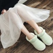 Mùa đông phiên bản Hàn Quốc giày cotton trong nhà và ngoài trời giày nam sinh viên cộng với túi nhung dày ấm áp với đôi dép cotton nữ