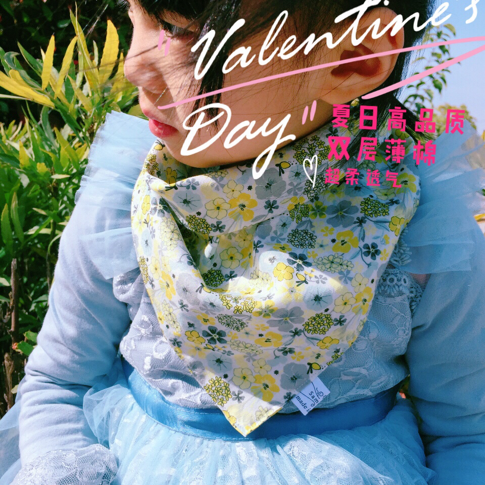 Han little fresh summer style baby triangular towel ultra-thin cotton cotton plaid pure cotton baby saliva towel according to buckle 4