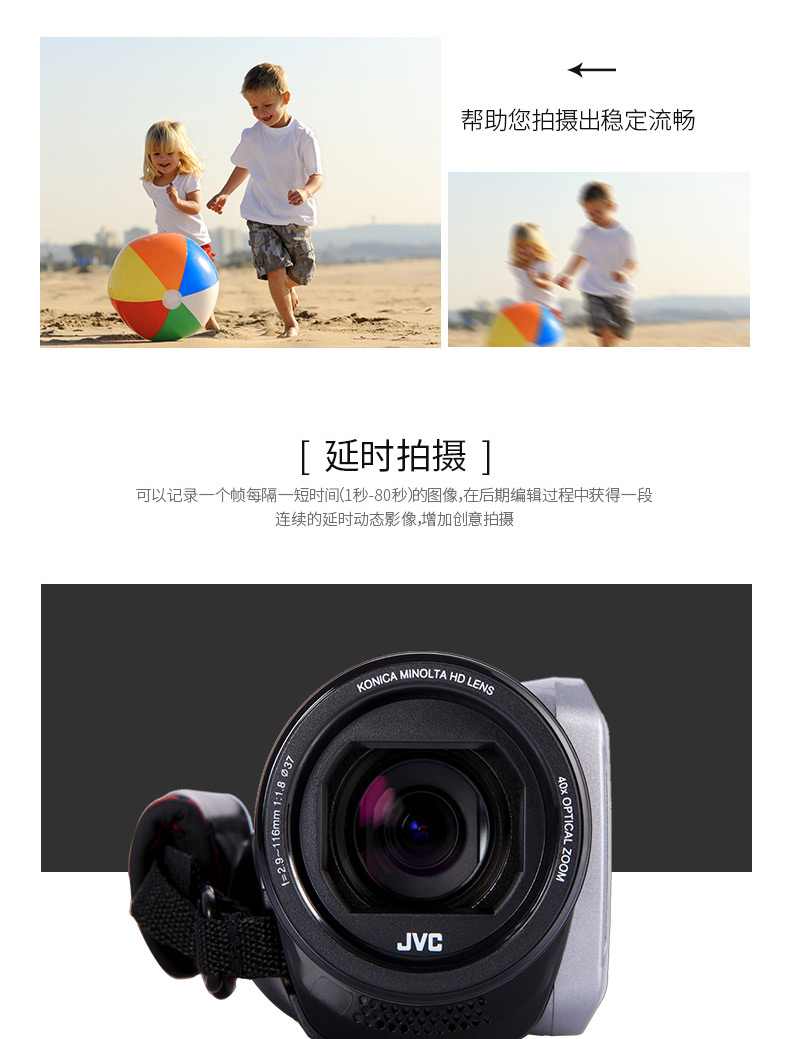 Jie Wei Shi JVC GZR420 HD camera thể thao chống nước rơi đông lạnh du lịch nhà cầm tay DV chờ lâu - Máy quay video kỹ thuật số máy quay vlog 2020