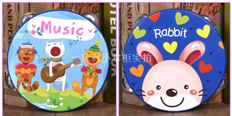 Trẻ em Orff bộ gõ tay tambourine 0-3-6 tuổi mẫu giáo biểu diễn đạo cụ đồ chơi bằng gỗ