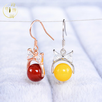 925 silver earring clip fashion temperament personality Diamond large hook long pendant safe earring button button