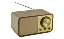 New retro wood grain card radio with antenna integrated multi-function digital Bluetooth speaker