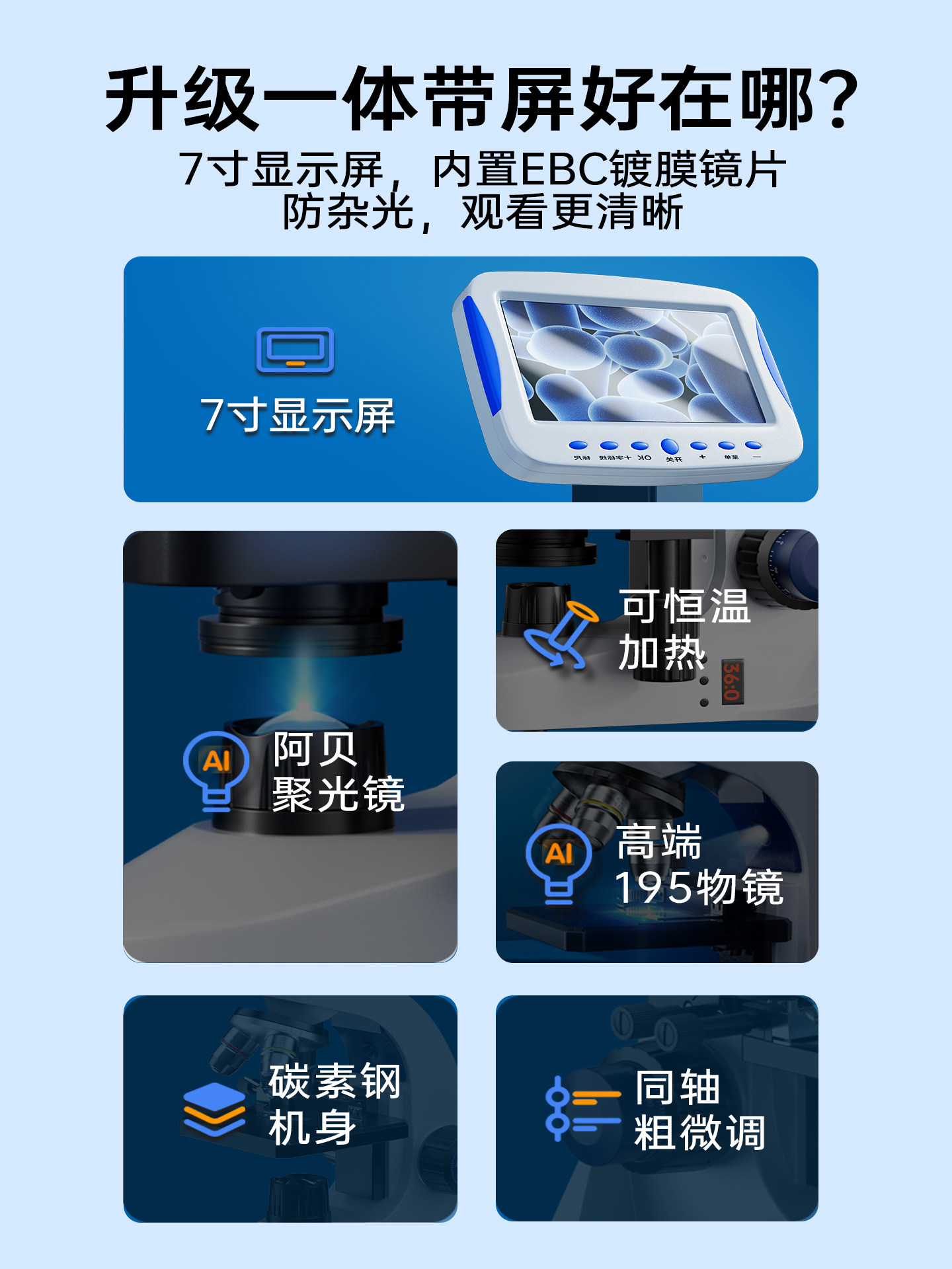 [2025 New Upgrade] Microscope Science Professional Biological High Definition Breeding Can See Pig Sperm Optical Aquatic Portable Livestock Vitality Detection Laboratory 50000X Hd