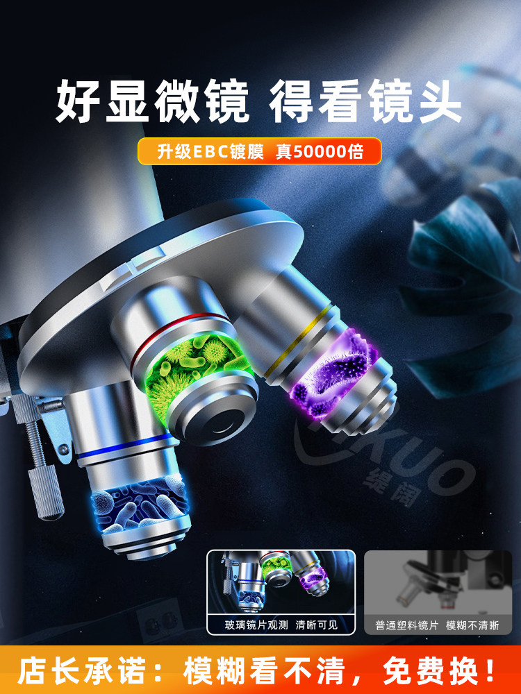 Mofan Optical Microscope for Biology, Children's Science Laboratory, Special for Middle School Students, Elementary School Model, Electronic Desktop Professional-Grade, Capable of Viewing Bacteria and Sperm, Handheld, High Magnification, High-Definition, Portable, Gift