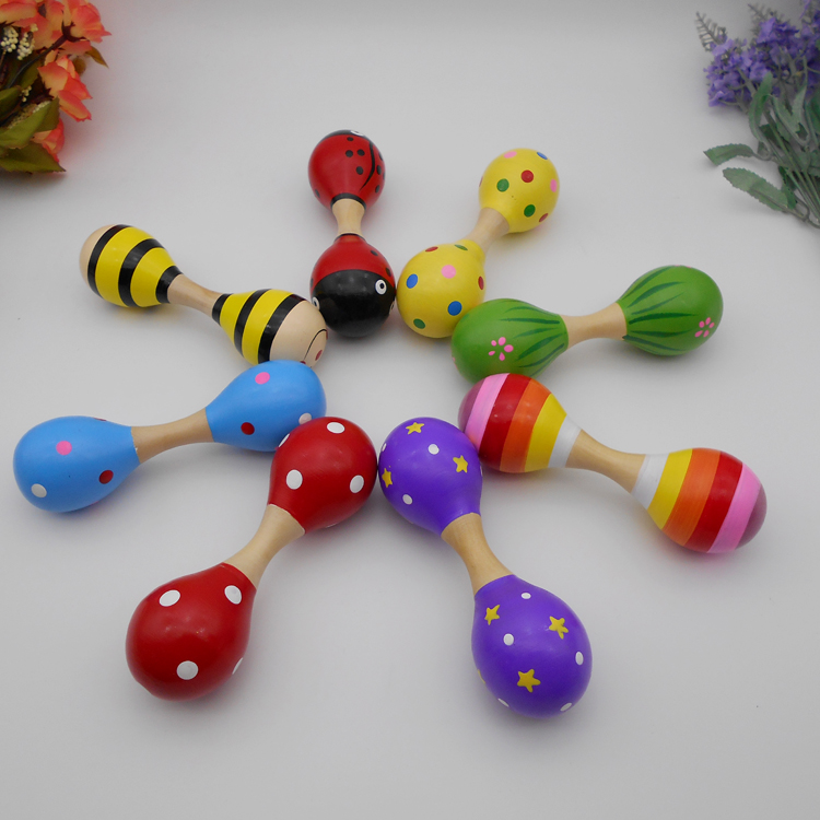 Kindergarten sound dumbbell wooden color dumbbell children morning morning exercise equipment dance supplies props