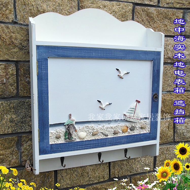 Châu Âu Địa Trung Hải cổ điển cũ đồng hồ điện hộp bìa hộp gỗ trang trí tường phân phối điện hộp nhà tính năng trang trí - Cái hộp thùng gỗ sồi 100 lít
