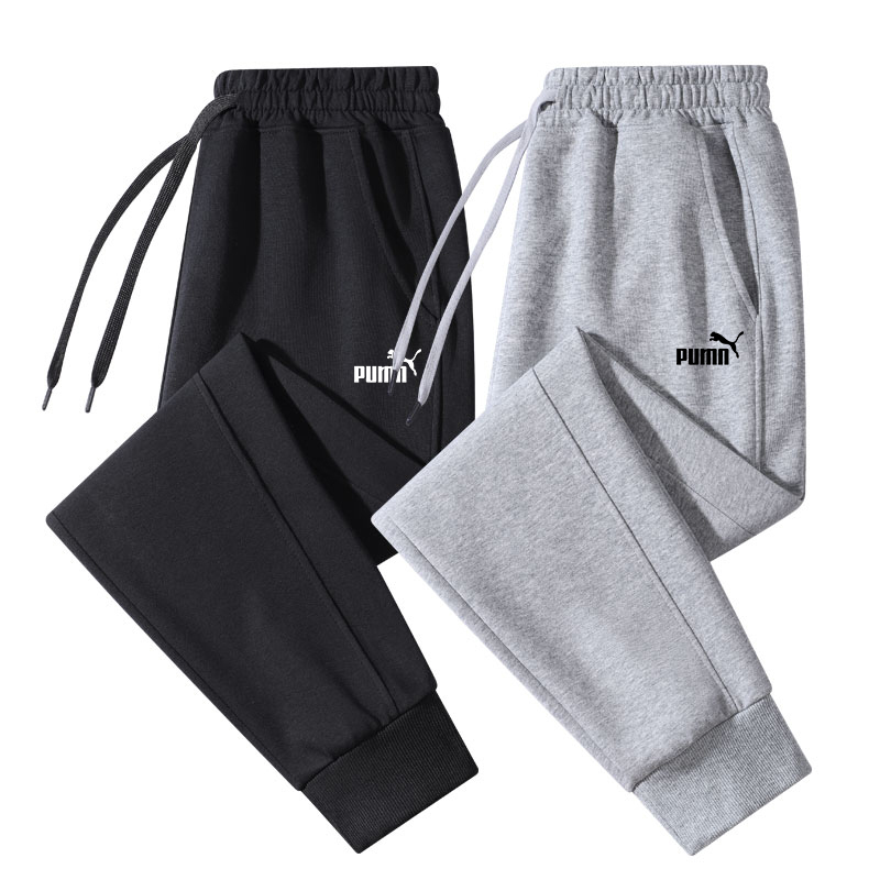 Brand Genuine Men's Pure Cotton Jogger Sweatpants, New Autumn and Winter Fleece-Lined Thickened Long Pants, Sports Casual Jogger Pants