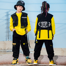 Childrens hip-hop suit Childrens hiphop hip-hop boys loose handsome vest Girls jazz dance performance suit tide
