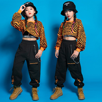 New childrens jazz dance clothing Girls hiphop hip-hop hip-hop dance suit Childrens umbilical top girls tide clothes