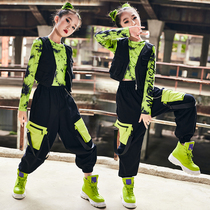 Girl Jazz Dance Performance Clothing Children Street Dance Suit Hip Hop Dyed Dew cord Autumn Winter Hiphop Girl