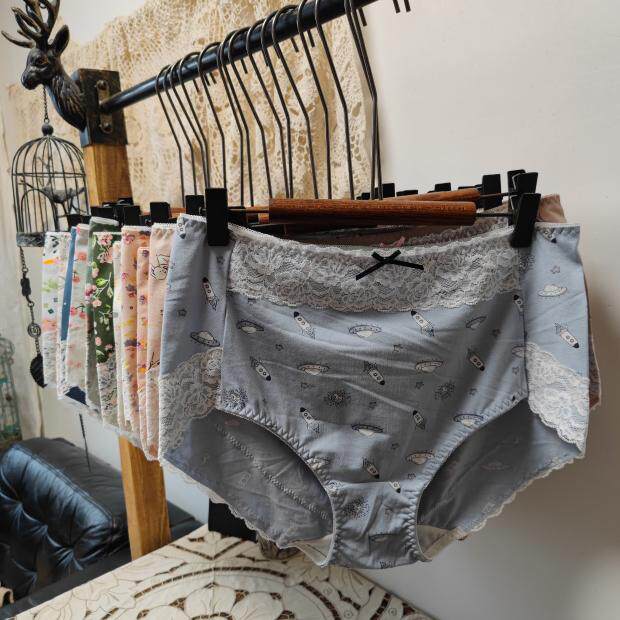 Shop owner self Remain All flowers with large size 200 catty 250 catty woman High waist triangular cotton underwear head 2 feet 6-4 ruler 5