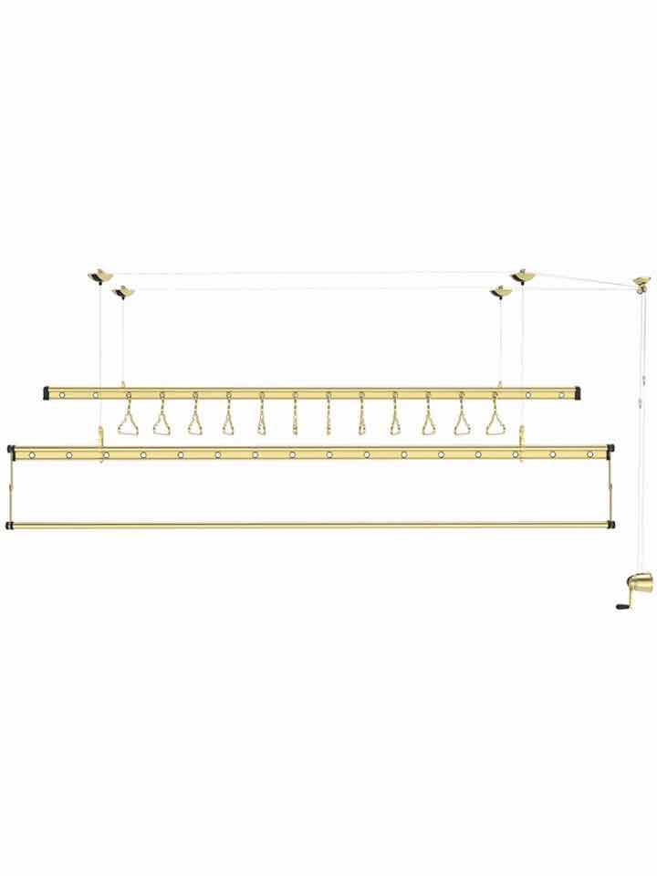 Good wife Clothes Hanger Shake Lifting Double Pole Type Triple Pole Type Indoor Balcony Home Manual Drying Hanger Cool Clothes Rod-Taobao